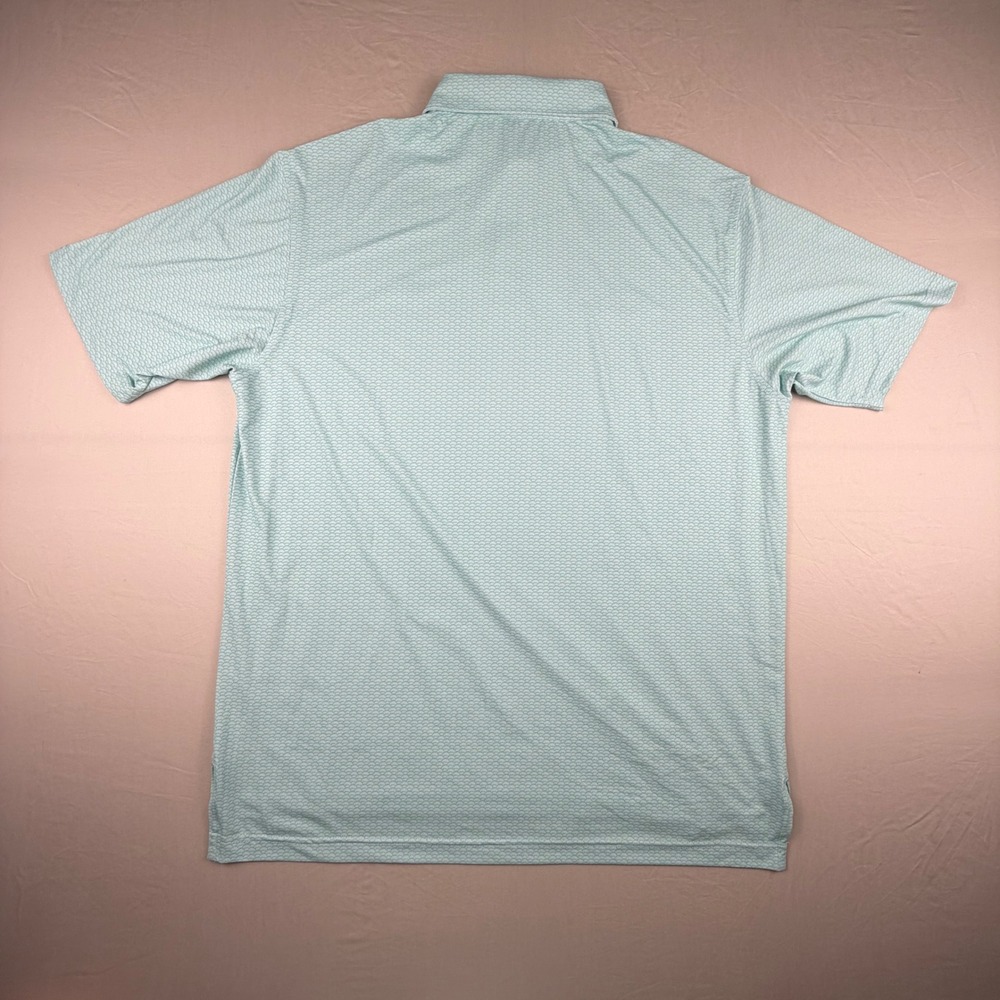 Southern Marsh Polo Shirt Performance Mens L Mint Green Scallop Pattern AOP - Picture 3 of 7